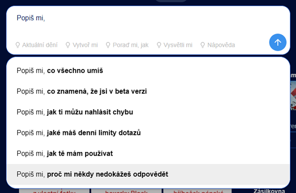 Seznam Asistent - velké chatovací okno na homepage Seznam.cz