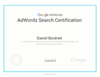 AdWords Search Cert - Reklama ve Vyhledávání, Google, Daniel Beránek